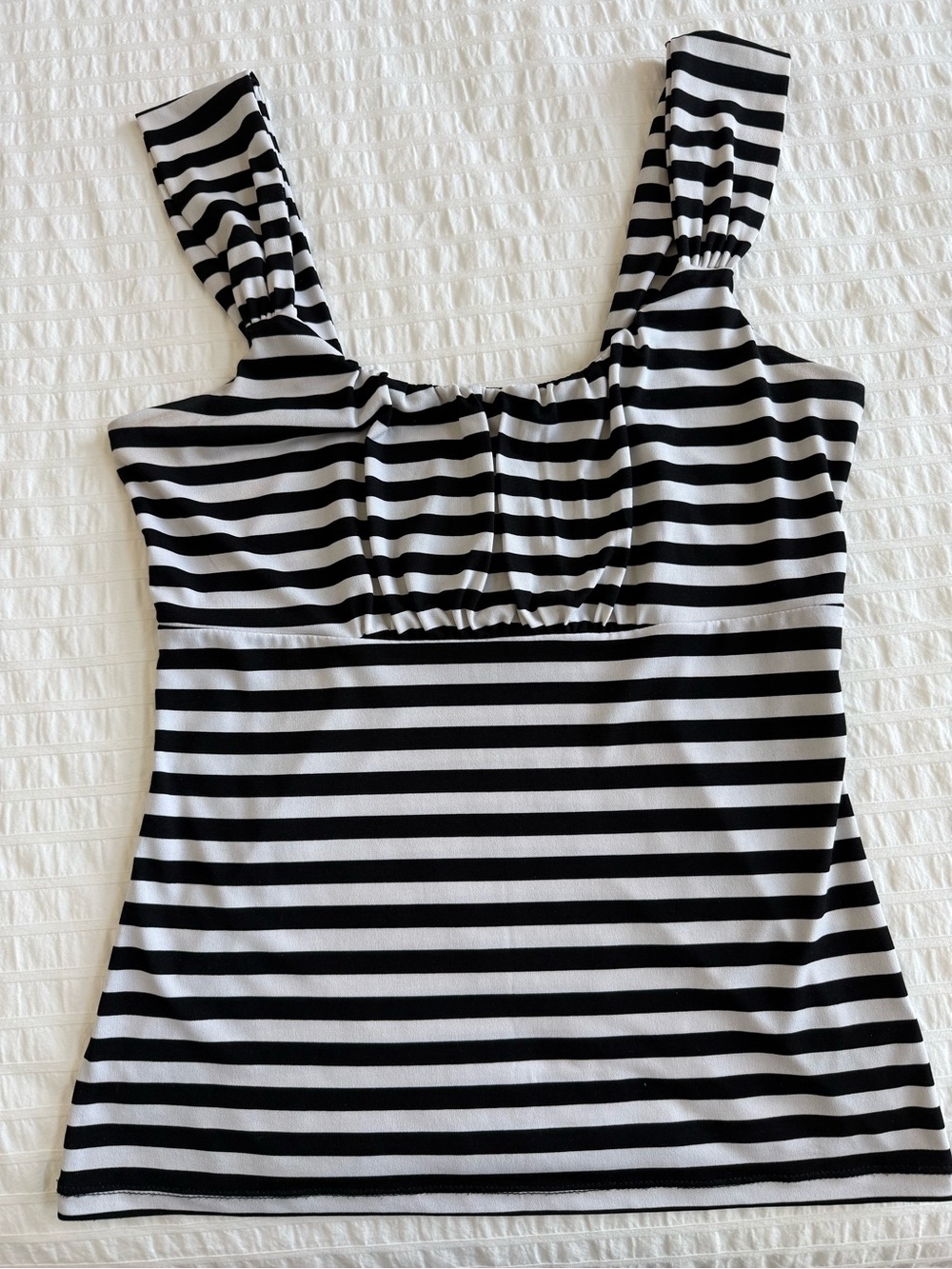 White House Black Market Black & White Striped Sleeveless Tank Top Size XXS